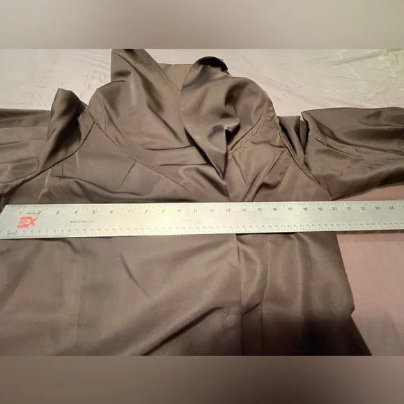 Per Se by Carlisle Chocolate Brown 100% Silk Wrap Blouse Size 10/Medium - Picture 9 of 12